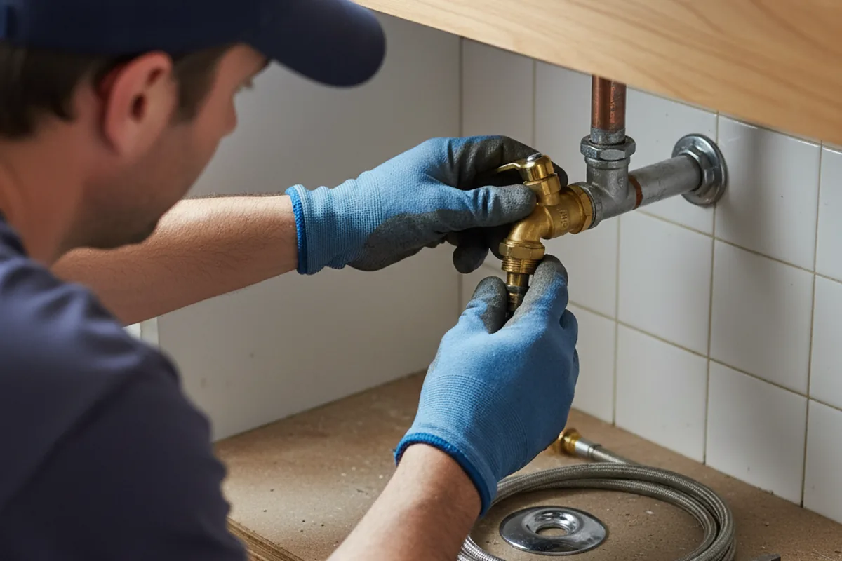 Shutoff valve and fitting work during Emergency Plumbing in West Islip